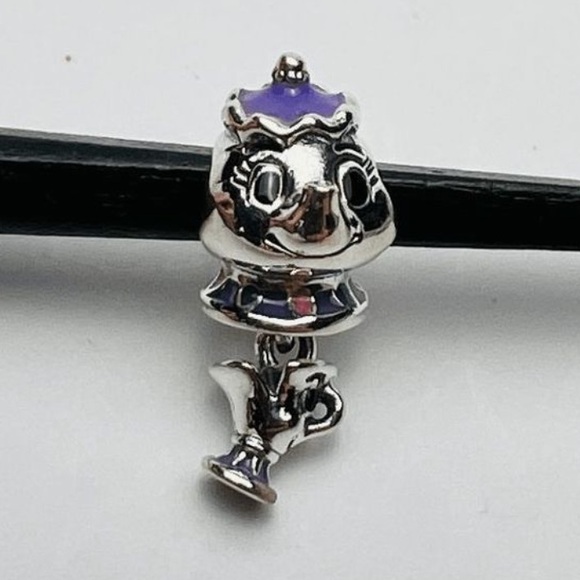 NWOT Pandora x Disney Beauty & the Beast Mr Potts & Chip Dangle Charm 799015C01 - Picture 5 of 10